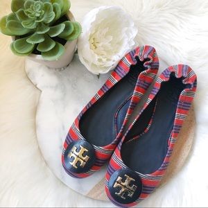 Tory Burch | Reva Canvas Striped Flats